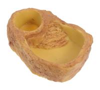 POPETPOP Orange Resin Reptile Feeding Bowl Non-slip Deep Food and Water Dish for Lizards and Tortoises Suitable for Feeding and Bathing in Terrariums