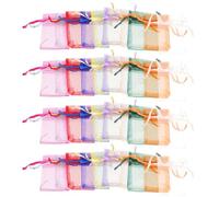 POPETPOP Organza Drawstring Bags with Easy Open and Close Drawstring Closure Small Jewelry Pouches 100pcs 7x9 Cm Random Color Wedding Favor Bags for Party and Prom Wrapping