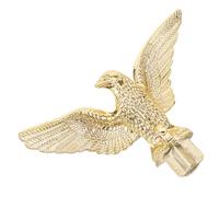 POPETPOP Outdoor Flag Pole Eagle Head Finial Topper Ornament in Golden Plastic Unique Workmanship Allows Flag to Fly Freely Prevents Wrapping for Garden Outdoor Use