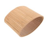 POPETPOP Oval Bamboo Woven Lamp Shade Small Rustic Lampshade for Table Lamps E27 4cm E14 2.9cm Bulbs, Natural Color, Single Pack, Suitable for Hotel and Office Lighting