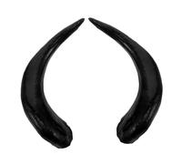 POPETPOP Ox Horn Headband DIY Hair Clasp for Halloween Costume Party Reusable Large Black Imitation Bull Horns Accessory for Carnival and Masquerade