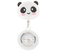 POPETPOP Panda Stretchable Chest Watch White Silicone Glass Mirror Metal | Can Hang on Collar and Pocket, Simple Style with Beautiful Design, Zinc Alloy Detail