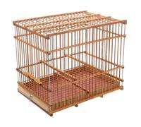 POPETPOP Parakeet Cage Small Bird Cage Carrying Case Lightweight Portable Birdcage for Home Travel Outdoor Indoor Use Handcrafted Bamboo Birdcage