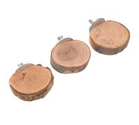 POPETPOP Parakeet Ladder 3pcs Natural Wood Bite-Resistant Climbing with Rotating Platform for Small Animal Cage Use