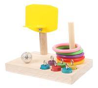 POPETPOP Parrot Cage Wood Bird Chew and Play Skill Development Training Suitable for Budgerigar and Parrot with Mini Basketball Hoop for Interactive Exercise Random Color
