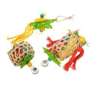POPETPOP Parrot Chew 3pcs Set Bird Hanging Plaything for Pet Birds Parrot Cage Accessory Comfortable Biting for Macaw Budgie Cockatiel Conures