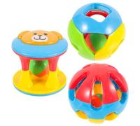 POPETPOP Parrot Chew Toy Ball: 3pcs Pet Cage Hanging Toy - Hanging Parrot Toy Parrot Teether Toy Colorful Bird Bell Ball for Pet Parrot Budgie Parakeet Cockatiel Conure