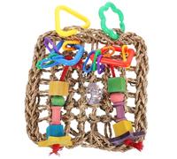 POPETPOP Parrot Chew Toy Hanging Design Plaited Article Birdcage Accessory for Birds Safe for Long Time Use Creative Model with Decorative Appearance
