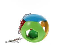 POPETPOP Parrot Chewing Round Hanging Bird Plaything Portable Pet Bird Molar Chew Cage Pendant for Parakeets Macaws and Parrots