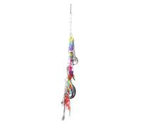 POPETPOP Parrot Hanging Chew with Colorful Rope Swing for Cockatiel Cage Accessory, Bird Training and Stress Relief for Budgie and Small Parrots