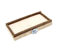 POPETPOP Parrot Jumping Board Feeding Box, 10x20cm Wooden, for Cage Bars