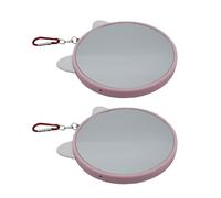 POPETPOP Parrot Mirror 6.30 Inch Household Bird Toy Set 2 Pieces Wear-Resistant Decorative Parakeet Accessory for Cage Entertainment and Interactive Play