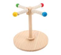 POPETPOP Parrot Suitable for Health Maintenance Homes and Pet Stores for and Rotating Windmill Perch Natural Wood Hemp Rope Bird Play Stand Intellectual Stimulation