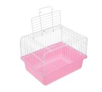 POPETPOP Parrot Travel Cage Small Animal Carrier Portable Birdcage Observation Window Abs Material