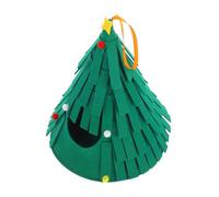POPETPOP Parrot Warm Shelter Cozy Felt Pet Hut for Small Animal Bed Hamster Warm Bed Christmas Tree Shaped Bird House