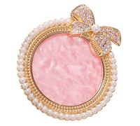 POPETPOP Pearl Rhinestone Nail Art Mixing Palette Gold Bow Frame Polish Pigment Display Plate for Manicure and Resin Nail Art for Salon and Home Use