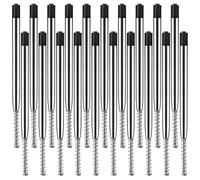 POPETPOP Pen Refills 0.5mm Black Metal 30pcs Ballpoint Pen Refills with Spring, Retractable Smooth Writing Fade-Resistant Ink, Office and School Use