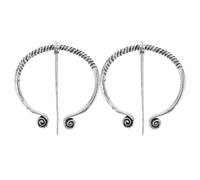 POPETPOP Penannular Viking Brooches and Shawl Buckles 2Pcs Alloy Decorative Pins for Historical Costume and Casual Use