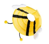 POPETPOP Pet Adjustable Yellow Anti-lick Collar Protective Headwear for Dogs and Cats Post-surgery Wound Healing Neck Circle M (5-10 Lbs)