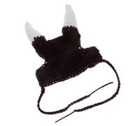 POPETPOP Pet Cat Hat Fashionable Viking Pirate Horn Design Soft Knitted Beanie for Cat Dog Adorable Headwear