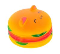 POPETPOP Pet Chew Toy Squeaky Lifelike Hamburger for Dogs Interactive Teething Toy Tooth Cleaning Chew for Puppies and Engaging Dog Supplies