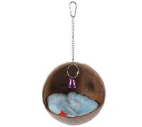 POPETPOP Pet Coconut Shell Nest for Bird Hotel Viewing Window Natural Parrot Nest Crafted for Bird Bed in Cage Wear-resistant Parrot House for Hanging Use Random Color