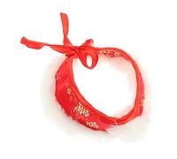 POPETPOP Pet Collar Decorative Bow Tie in Red Festive and Warm Neckerchief for Your Pet
