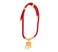 POPETPOP Pet Collar with Red Rope and Beads for Cats and Small Dogs Durable Handmade Necklace Festive Jewelry for Small Pets