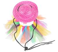 POPETPOP Pet Costume Accessory Mini Hat and Hamster Tutu Dress Set for Small Animals Featuring Comfortable Mesh Material and Festive Design for Christmas Holidays and Family Portraits