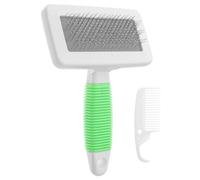 POPETPOP Pet Grooming Brush and Metal Pins with Comfortable Abs Handle Prevents Discomfort from Matted Fur, Improves Fur Condition, for Grooming and Dematting Pets for Dogs and Cats