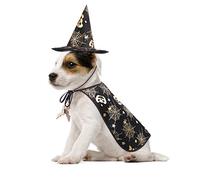 POPETPOP Pet Halloween Costumes Cape with Wizard Hat Dog Cat Halloween Apparels (Size S)