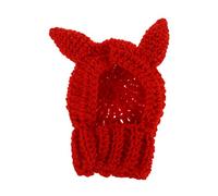 POPETPOP Pet Halloween Hat Fashion Design Red Knitted Horn Hat Comfortable for Cats Dogs Perfect for Parties