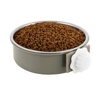 POPETPOP Pet Hanging Bowl Stainless Steel Dog Crate Feeder No Spill Water Bowl Outdoor Indoor Use