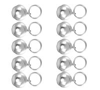 POPETPOP Pet Small Bells Silver Colour for Dog and Puppy Collar Charm 10pcs Metal Material with Excellent Jingle Sound for Attaching to Dog Tags or Bags