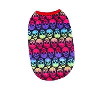 POPETPOP Pet Sweater Skull Pattern Cotton Material Easy Wear Suitable for Weekend Parties Halloween Celebrations