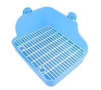 POPETPOP Pet Toilet Potty Trainer for Small Animals, Blue Square Litter Pan with Random Color Screws, Suitable for Hamsters, Rabbits, Ferrets, Indoor Training