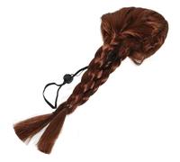 POPETPOP Pet Wig Styling Headpiece for Dogs and Cats Adorable Cosplay Hair Accessories for Halloween Christmas and Parties Double Braid Design for Pets Circumference