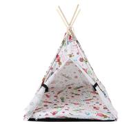 POPETPOP Pets Teepee Dogs Tent: Washable Cats Tents Cats Bed Play House - Removable and Washable Dog Teepee Bed Large Pet with Thick Cushion for Indoor Dogs Pets Outdoor