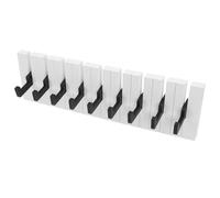 POPETPOP Piano Key Wall Hook Rack 48cm with 9 Black Key Hooks Nordic Style Coat Hanger for Bedroom and Kindergarten Wall Mounted Clothes Organizer
