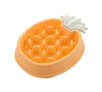 POPETPOP Pineapple Shape Slow Feeder Dog Bowl Pet Dish Smooth Surface Easy Wash for Healthy Eating