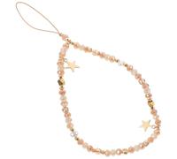 POPETPOP Pink Beaded Phone Charm Wrist Strap for Purses and Phone Cases | Ccb Alloy and Crystal Accents, Decorative Hanging Pendant, Lightweight Wrist Carry, Suitable for Outdoor Outings
