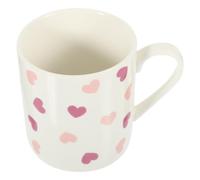 POPETPOP Pink Heart-Shaped Ceramic Mugs with Smooth Design Preventing Injury and Comfortable to Hold, for Drinking Tea or Milk, Simple and Cute Style for Daily Use