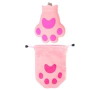 POPETPOP Pink Silicone Cat-paw Shaped Cooling Ice Bag with Smooth Texture and Bendable Design, Creative Cooler Pouch for Travel and Business Trips
