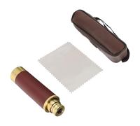 POPETPOP Pirate Monocular Telescope 25x30 Retro Stretch Telescope with Leather Case for Hunting Camping and Outdoor Use Brown Copper Finish