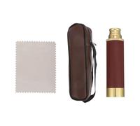 POPETPOP Pirate Retro 25x30 Monocular Telescope with Stretchable Lens, Copper Pirate Single Binoculars for Outdoor Hunting and Astronomy, Includes Brown Leather Carry Case