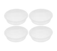 POPETPOP Plastic Bird Water Bowl White with Simple Installation and Compact Design Pp 4pcs Bird Feeder Tray for Outdoor Feeding Station in Garden or Balcony
