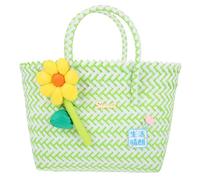 POPETPOP Plastic Car Basket Organizer with Universal Fit and Spacesaving Solution, Small Wicker Storage Basket Suitable for Beach and Craft Use,