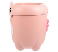 POPETPOP Plastic Cartoon Pattern Rubbish Bin Dinosaur Wastepaper Basket for Room Bathroom Pink Lidless