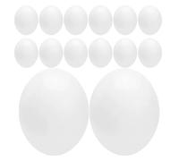POPETPOP Plastic Dummy Bird Eggs 24Pcs for Budgies and Lovebirds - Reusable Artificial Nest Eggs for Cage Accessories and Bird Breeding Supplies in Pet Care