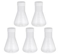 POPETPOP Plastic Erlenmeyer Flasks Accurate Measurement with Lid 5 Pcs Pp Material Laboratory Equipment and Easy Observation for Research and Life Science Applications